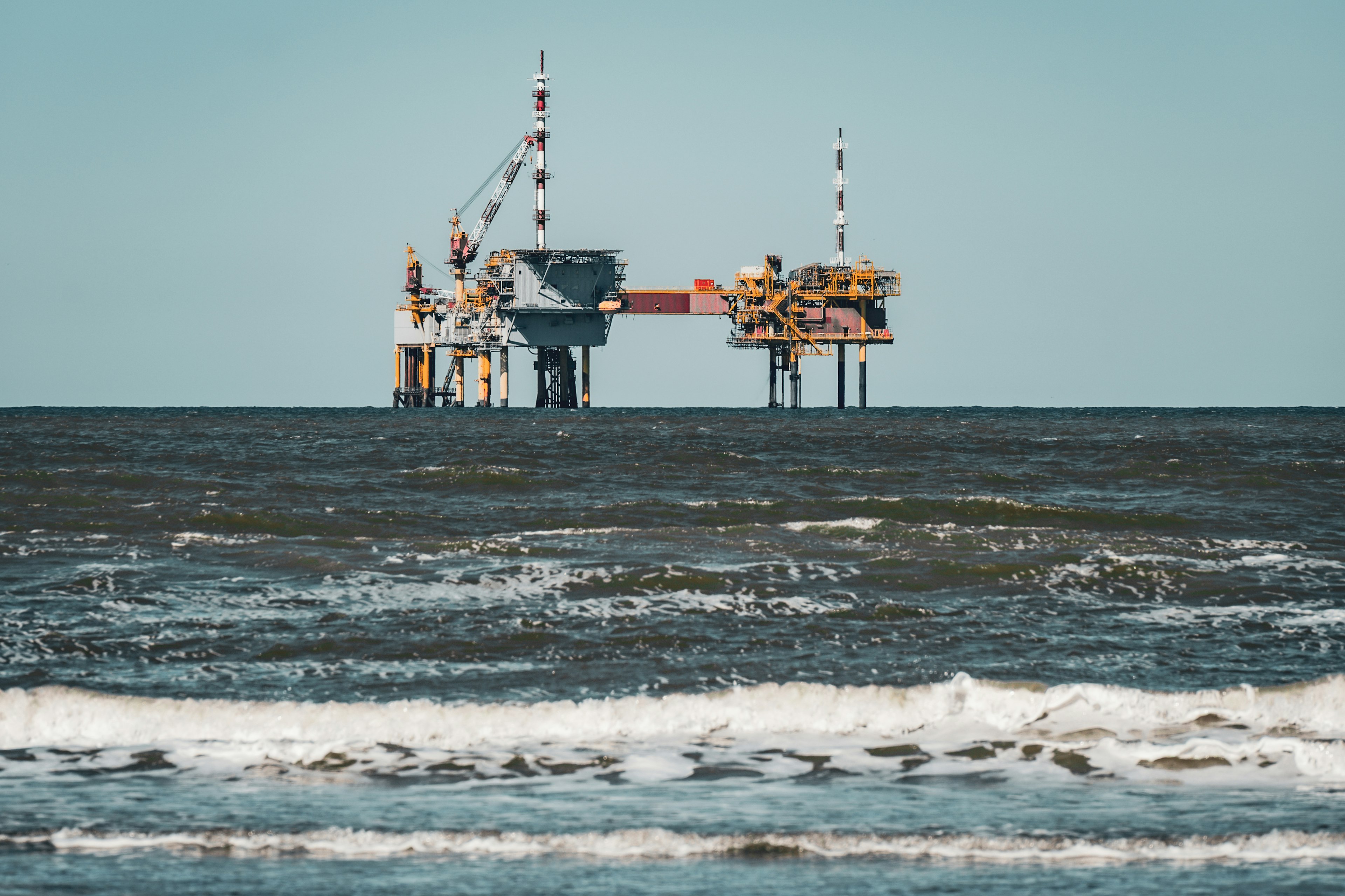 Offshore production platform standing over the Gulf of Mexico